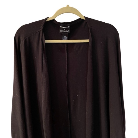NWOT Layers By Lizden Wonderlush Tri-Blend Cardigan. Color is black. Size 2X/3X. - Picture 2 of 10